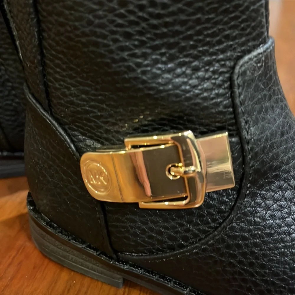 Michael Kors Emma Tara Boots black leather new Toddlers Girls Size 6